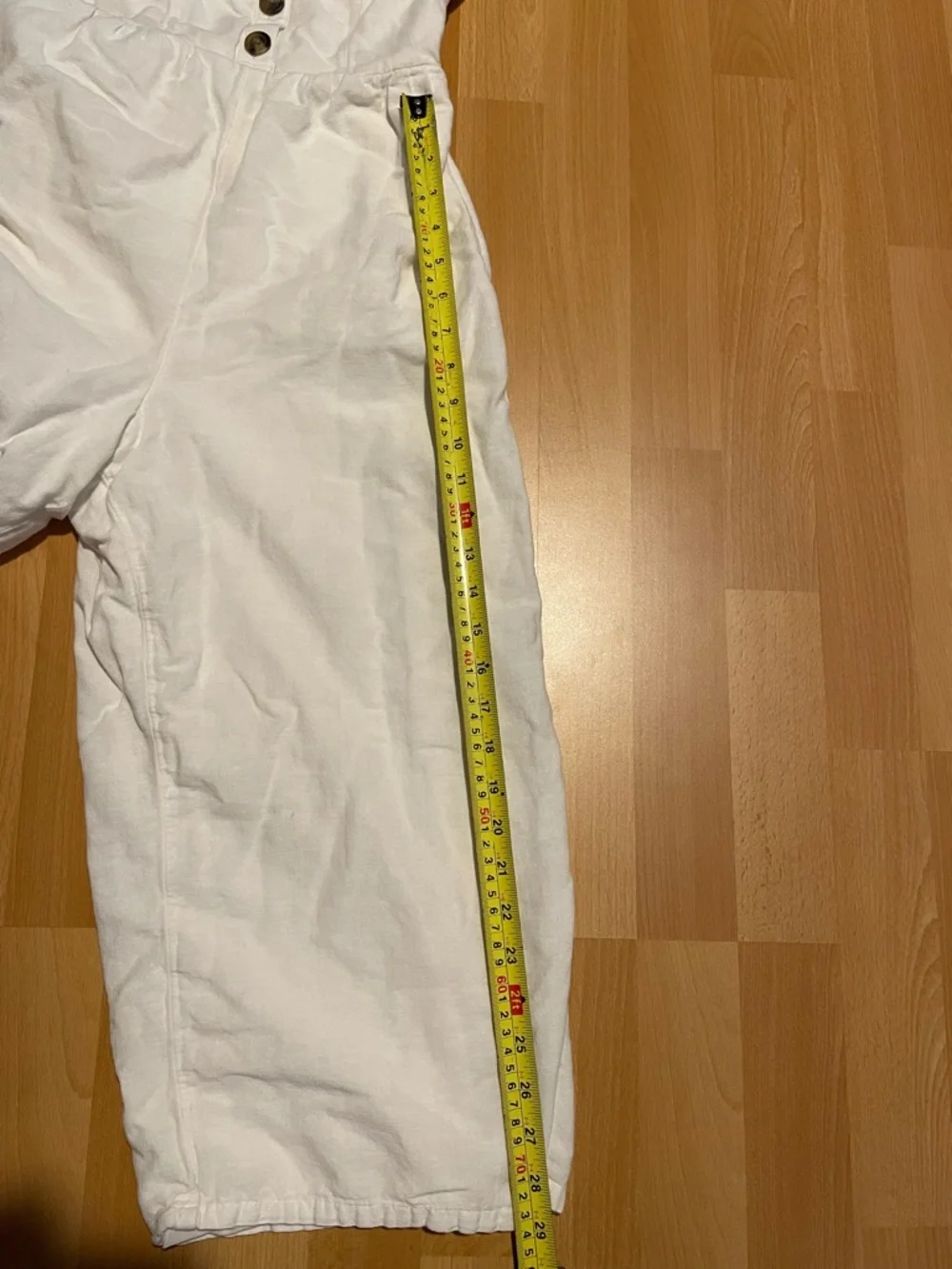White Wide-Leg Cotton and Linen Jumpsuit - Picture 8 of 8